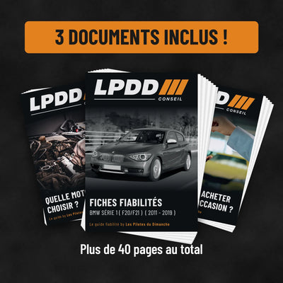 3 documents inclus : fiche fiabilité BMW Série 1 F20/F21, guide Quelle motorisation choisir et guide Comment bien acheter sa voiture d'occasion