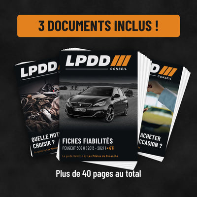 3 documents inclus : fiche fiabilité Peugeot 308 II, guide Quelle motorisation choisir et guide Comment bien acheter sa voiture d'occasion