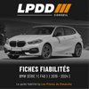 Fiche fiabilité BMW Série 1 F40 — couverture avec notes et pannes connues