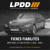Fiche fiabilité BMW Série 3 F30 — couverture avec notes et pannes connues