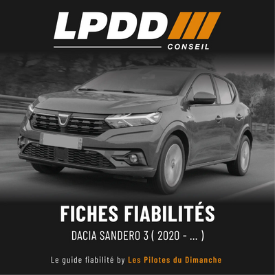 Fiche fiabilité Dacia Sandero 3 — couverture avec notes et pannes connues