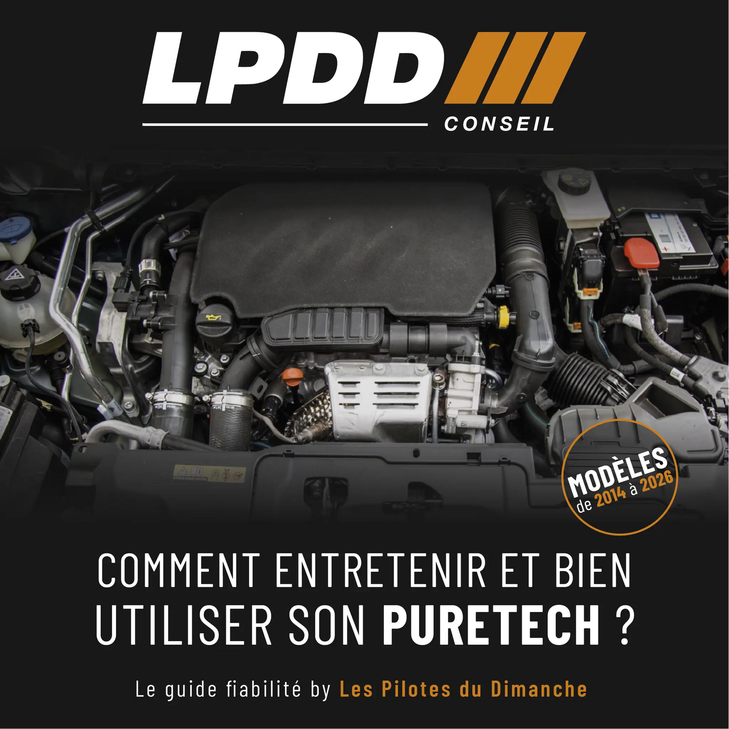 Couverture du guide PureTech LPDD — entretien, courroie humide, garantie Stellantis 10 ans
