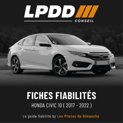 Fiche fiabilité Honda Civic 10 — couverture avec notes et pannes connues