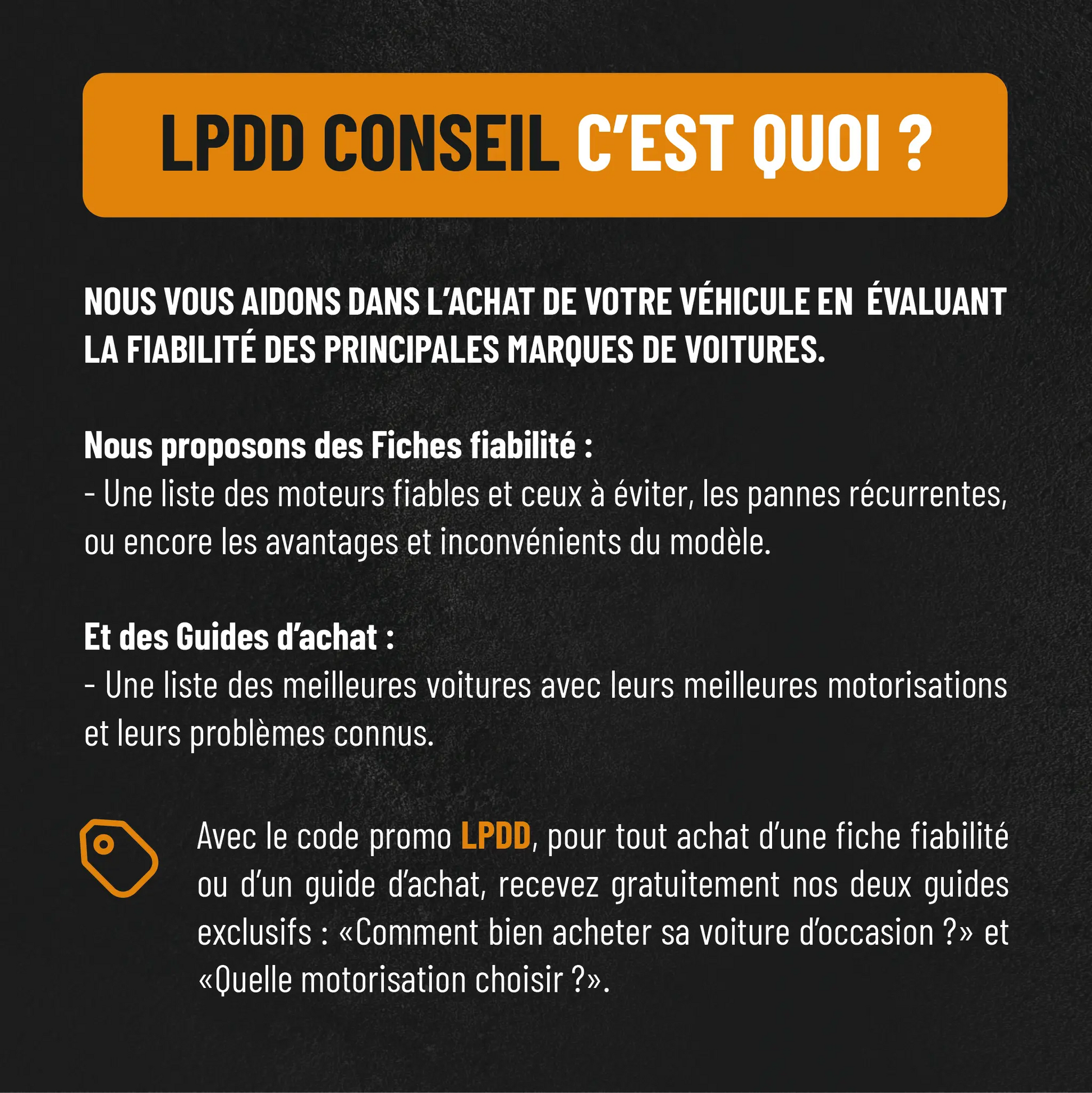 LPDD Conseil — fiches fiabilité et guides d'achat automobile par Les Pilotes du Dimanche
