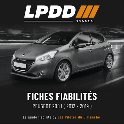 Fiche fiabilité Peugeot 208 I — couverture avec notes et pannes connues