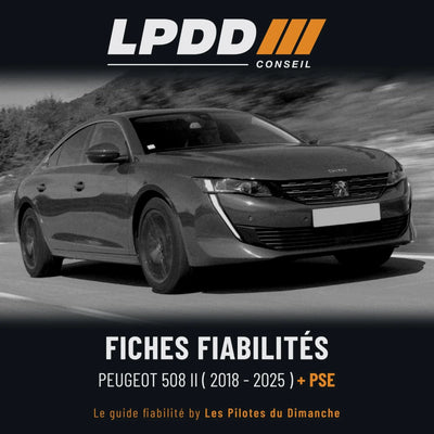 Fiche fiabilité Peugeot 508 II, couverture avec notes et pannes connues