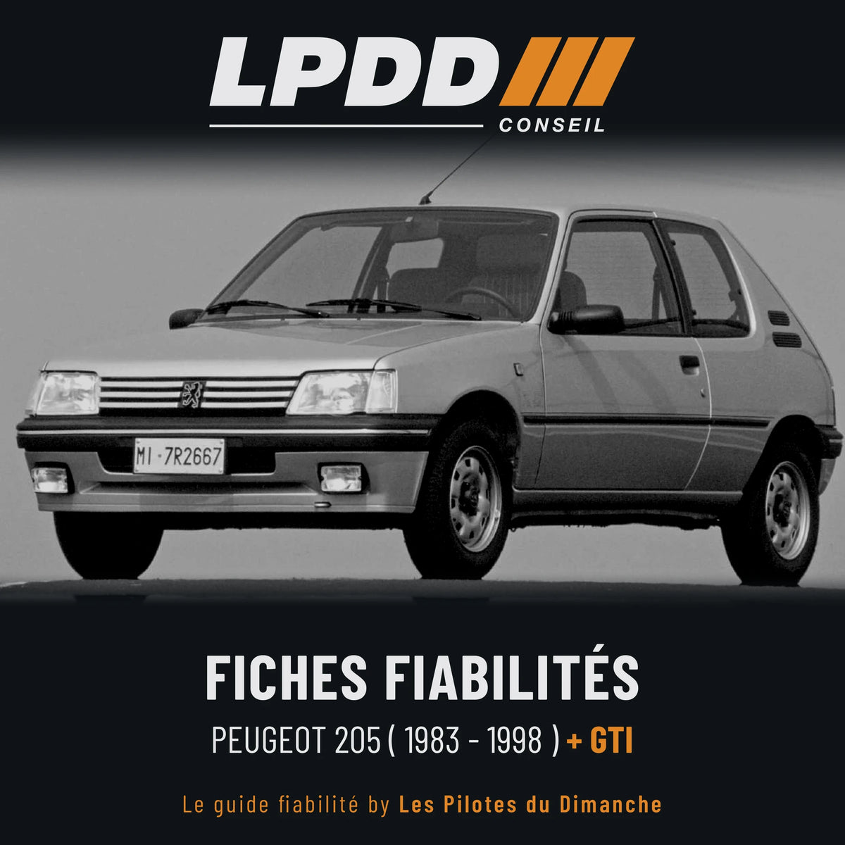 Fiche fiabilité Peugeot 205, couverture avec notes et pannes connues