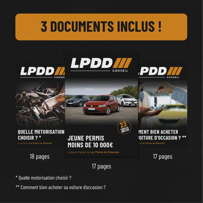 Pack LPDD Conseil — guide jeune permis 10 000€ + guide achat occasion + guide motorisation, 3 documents inclus