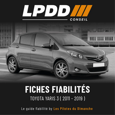 Fiche fiabilité Toyota Yaris 3 — couverture avec notes et pannes connues